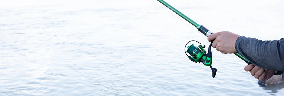 The Green Phantom rod and spinning reel in use.