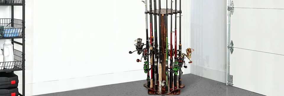 A rotating Ghosthorn rack keeps rods together at home.